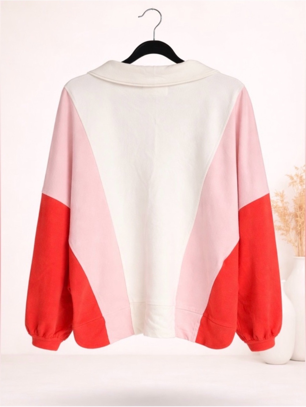 BUCKETLIST Color block Collared V- Neck Sweater - Picture 3 of 3